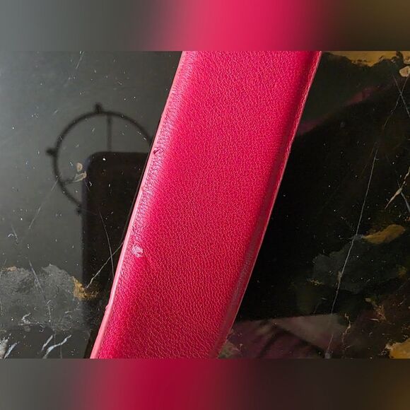 Via Spiga Genuine Leather Red Belt Adjustable Womens Size M/L Hook Front NWT - Picture 4 of 12